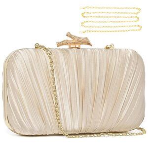 4946 Elegant Evening Bag , Satin Pleated Clutch, For Wedding Party Gala